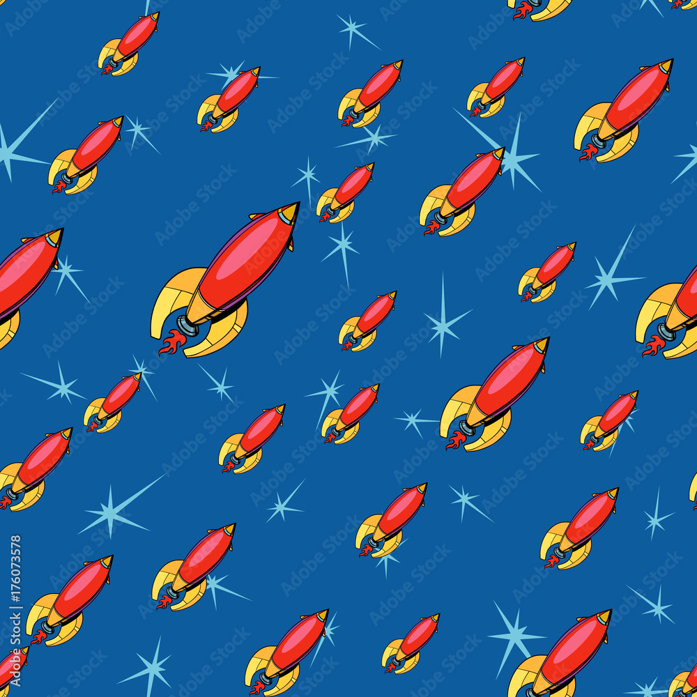 seamless pattern retro rockets seamless pattern retro rockets