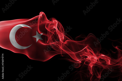 Turkey national smoke flag photo