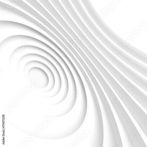 Circular Building Background. White Business Card Concept