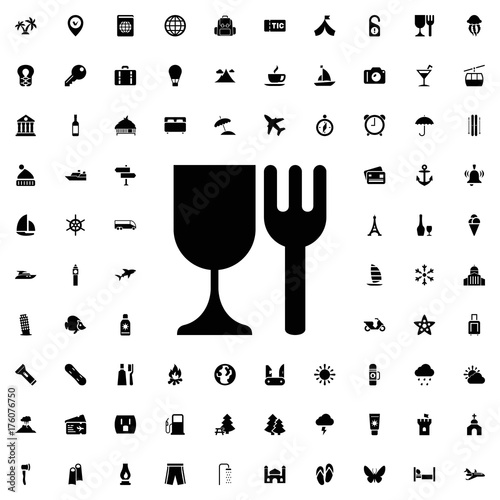Food safe icon. set of filled tourism icons.