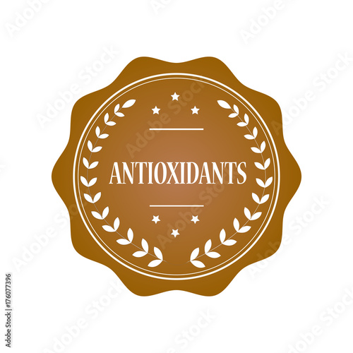 Antioxidants stamp illustration