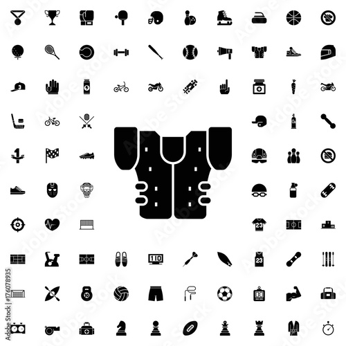 American football jacket icon icon. set of filled sport icons.