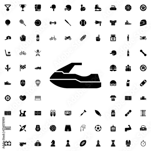 Water bike icon. set of filled sport icons.
