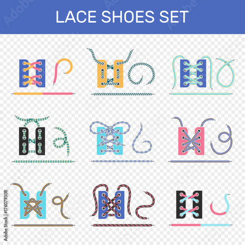 Shoe Lacing Ways Transparent Set 