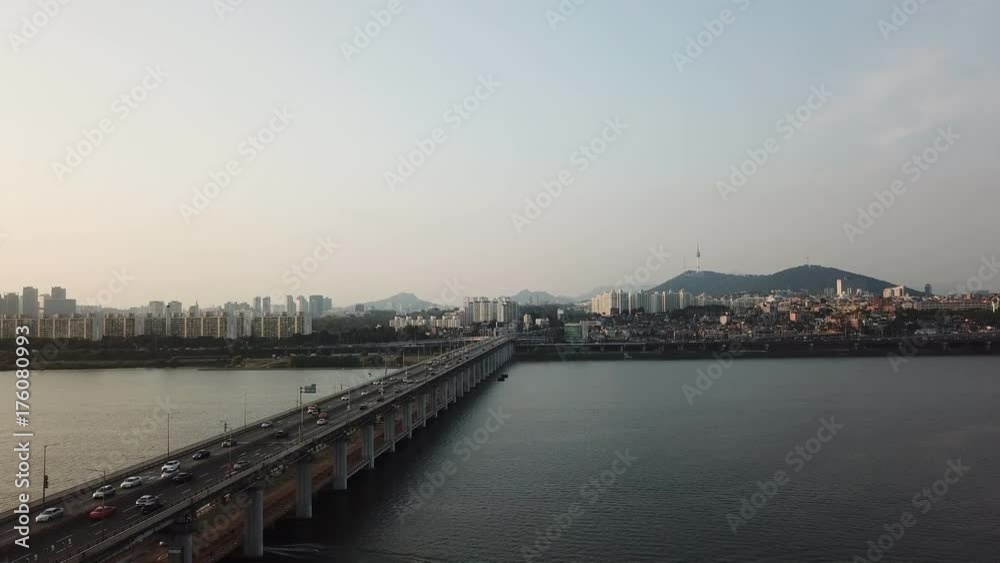 Aerial view Seoul City Skyline in Seoul,South Korea Aerial view Seoul City Skyline in Seoul,South Korea