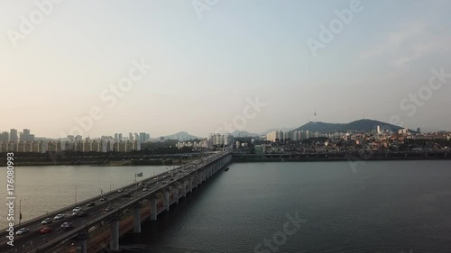 Wallpaper Mural Aerial view Seoul City Skyline in Seoul,South Korea Torontodigital.ca