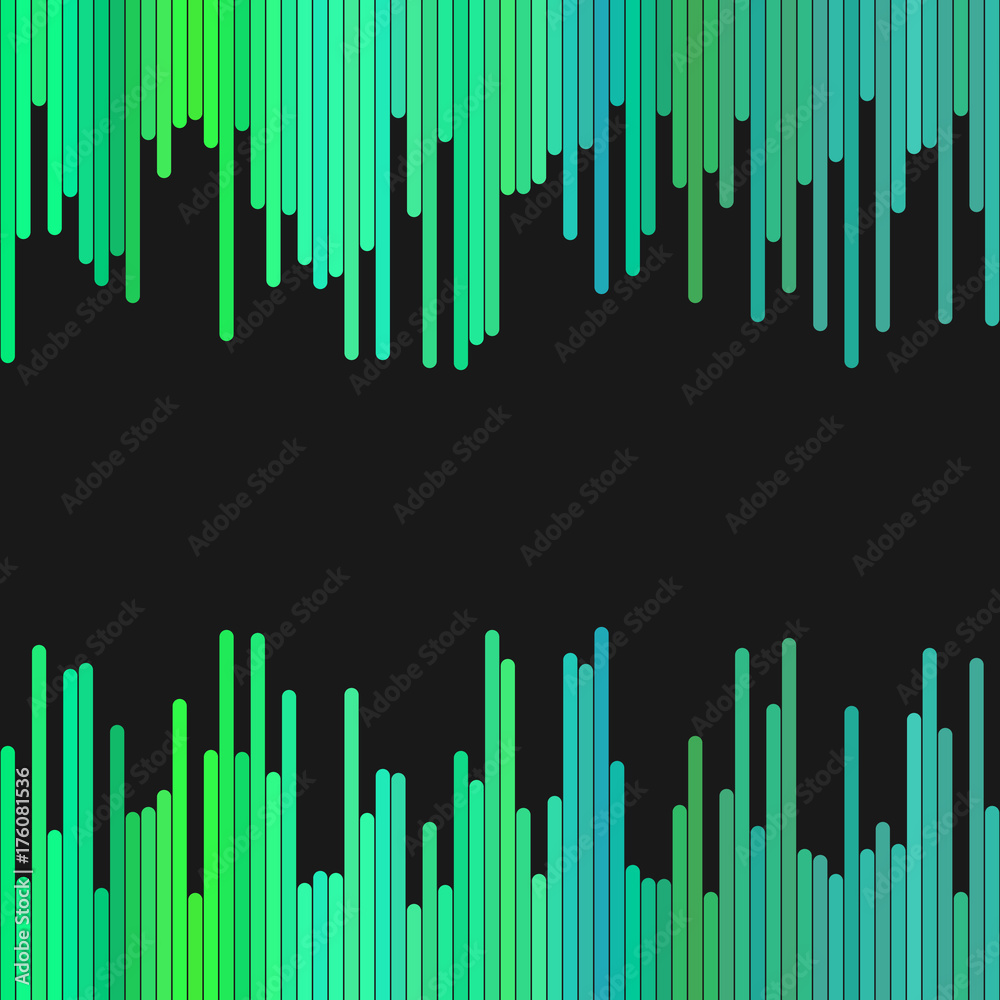 Modern background from vertical stripes in green tones - vector design on black background Modern background from vertical stripes in green tones - vector design on black background