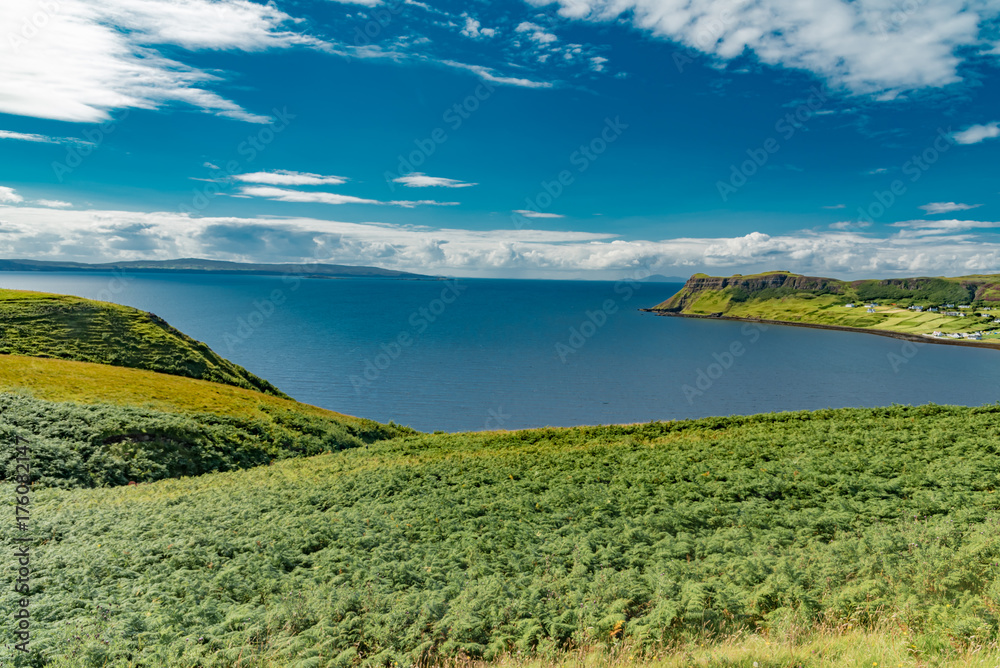 lands between sea and sky with green meadows of Scotland in England lands between sea and sky with green meadows of Scotland in England