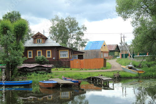 Summer day on the river Trubezh in the ancient city of Pereslavl-Zalessky, photo