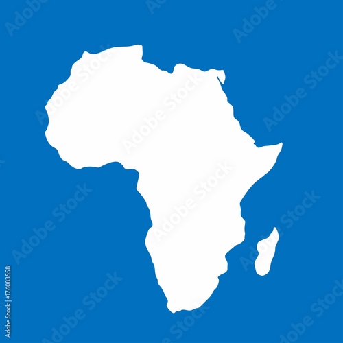White Africa map on blue background  Vector Illustration