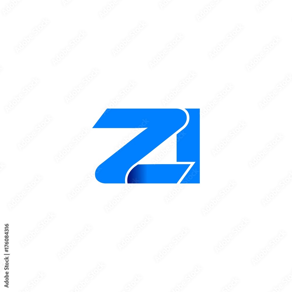 zi logo initial logo vector modern blue fold style zi logo initial logo vector modern blue fold style