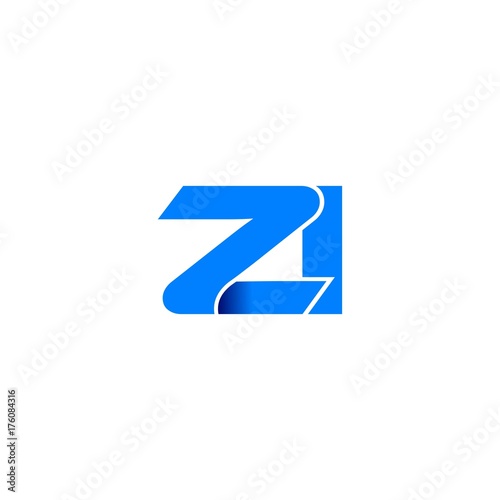Free Download zi logo initial logo vector modern blue fold style - GFXLoad