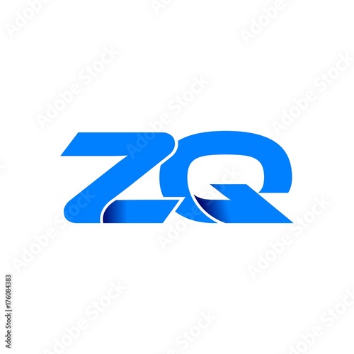 zq logo initial logo vector modern blue fold style photo