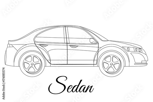Sedan, saloon car body type outline