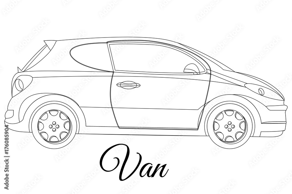 Van car body type outline