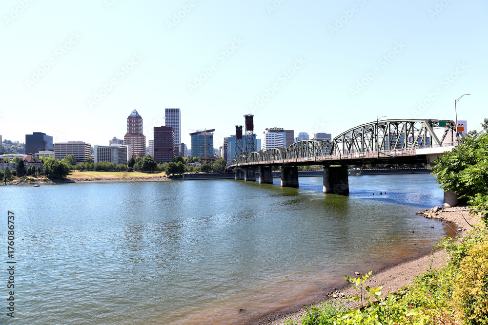 Downtown Portland from the East Bank