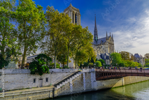 Notre Dame in Paris, in the autumn