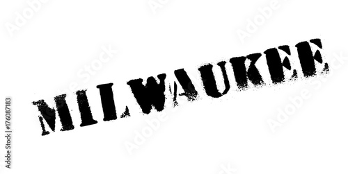 Milwaukee rubber stamp. Grunge design with dust scratches. Effects can be easily removed for a clean, crisp look. Color is easily changed. photo