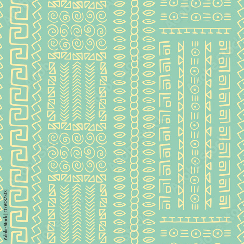 Hand Drawn Ethnic Style Vector Seamless Pattern photo