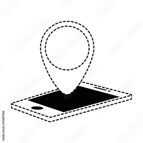 smartphone with pointer location isolated icon © Gstudio