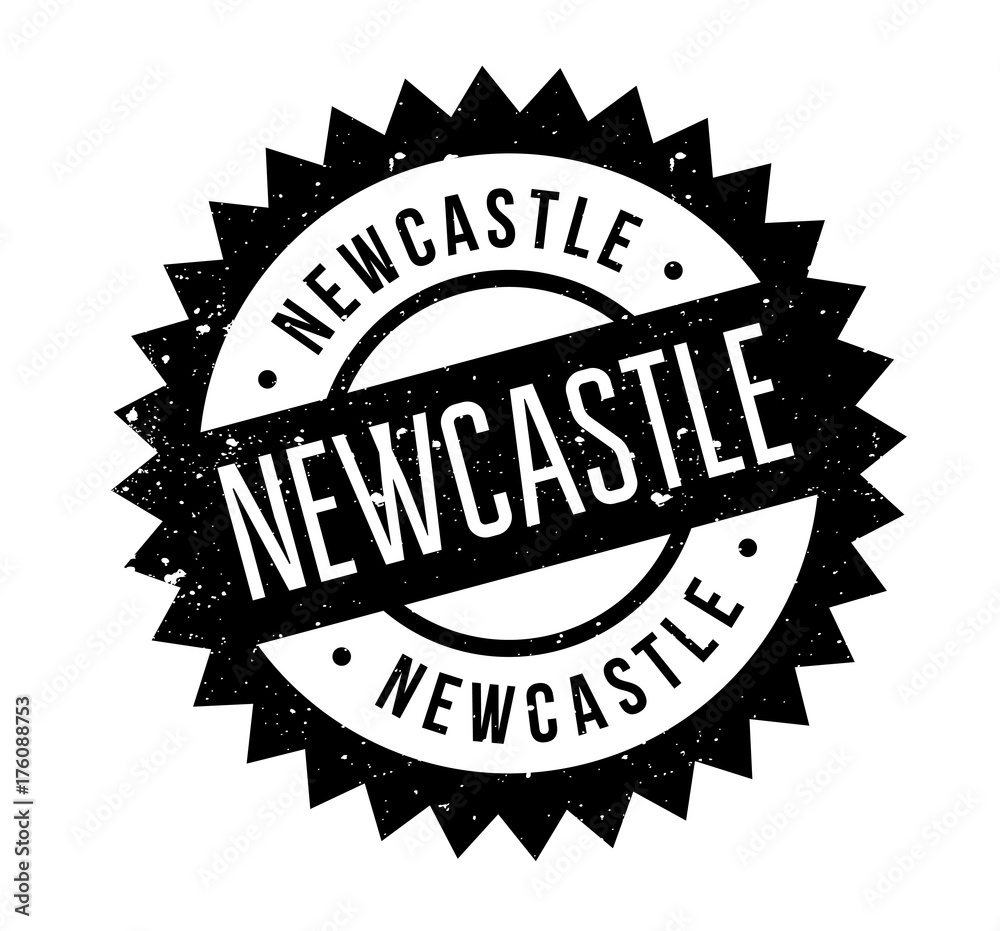 Newcastle rubber stamp. Grunge design with dust scratches. Effects can be easily removed for a clean, crisp look. Color is easily changed.