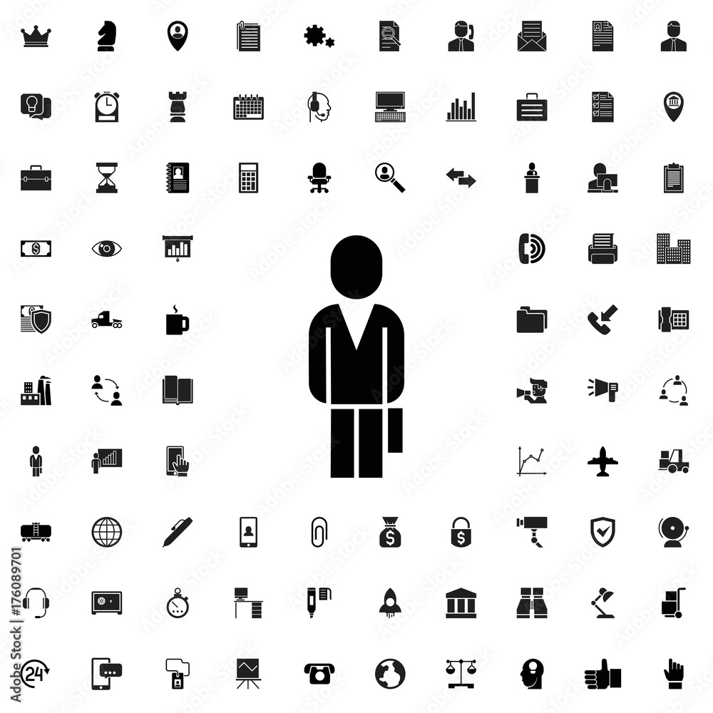 Businessman icon. set of filled company icons. Businessman icon. set of filled company icons.
