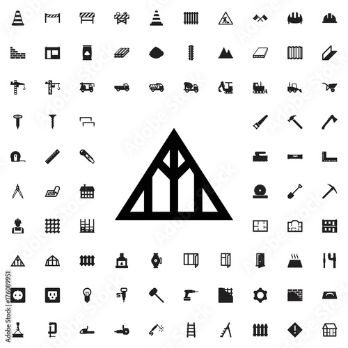 Roof icon. set of filled construction icons.