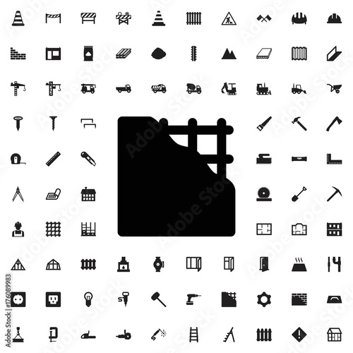 Plastering icon. set of filled construction icons.