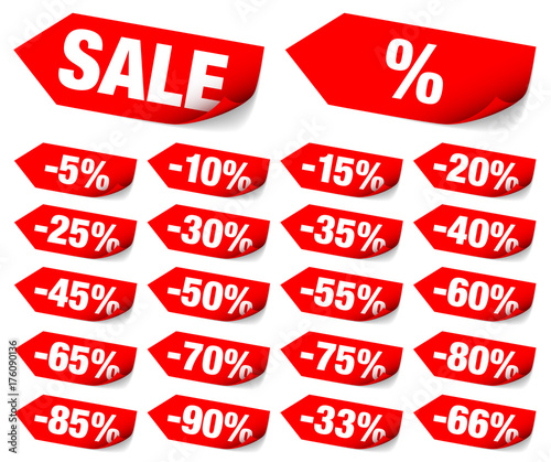 Red Arrows Sticknotes Set "Sale" Minus