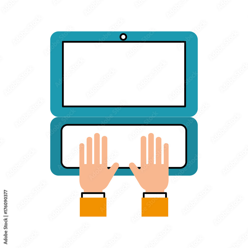 hand business working in laptop order online delivery logistic hand business working in laptop order online delivery logistic