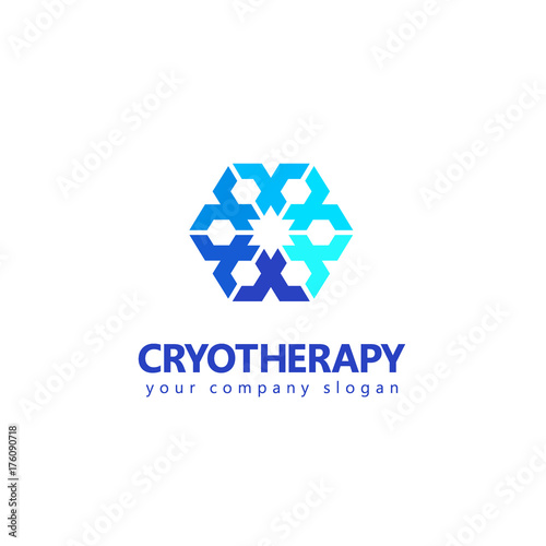 Vector logo design. Snowflake sign for cryotherapy