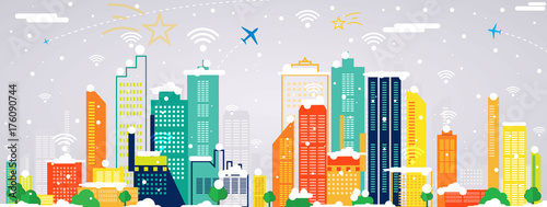 Internet of things in the winter city. Christmas