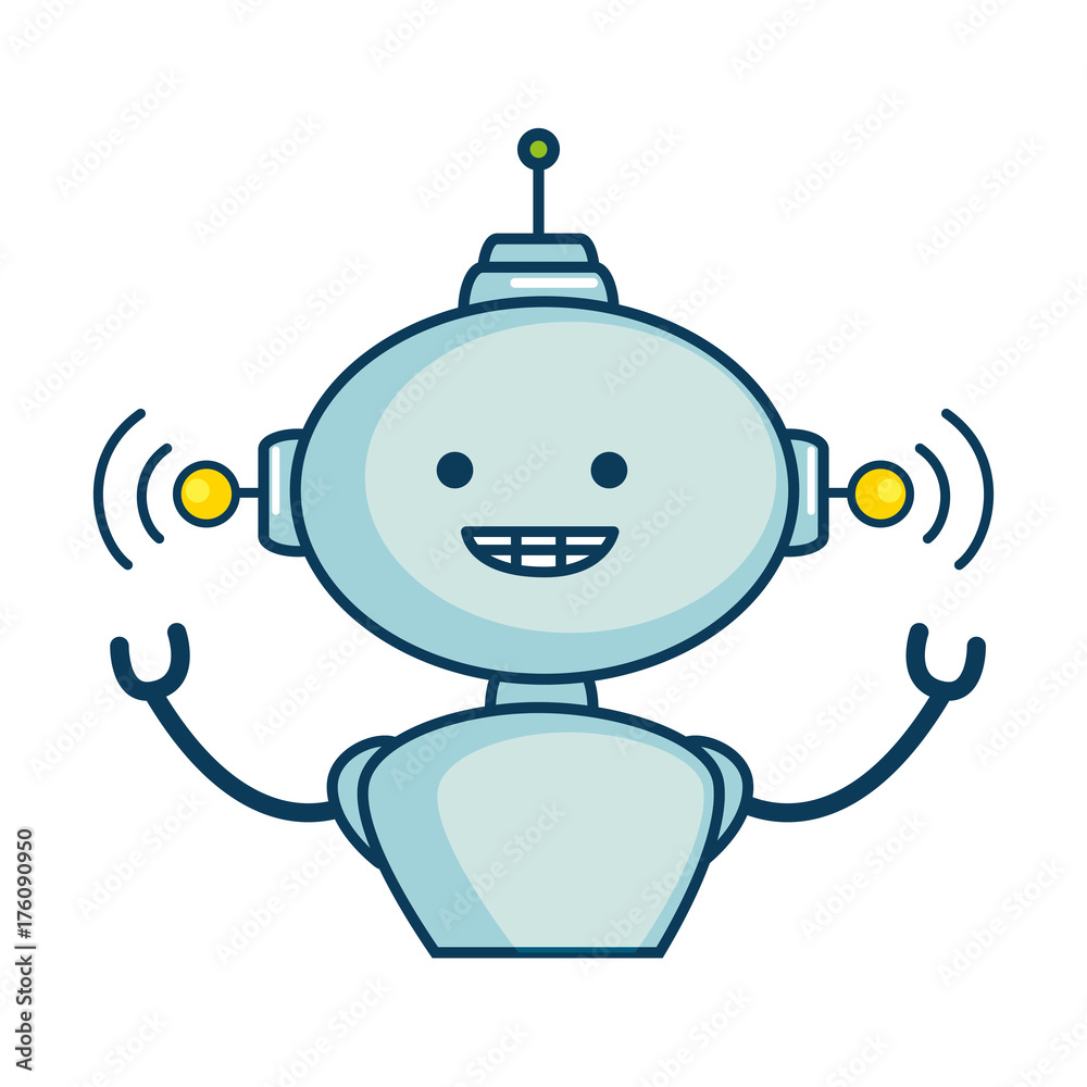 Obraz premium electronic robot character icon