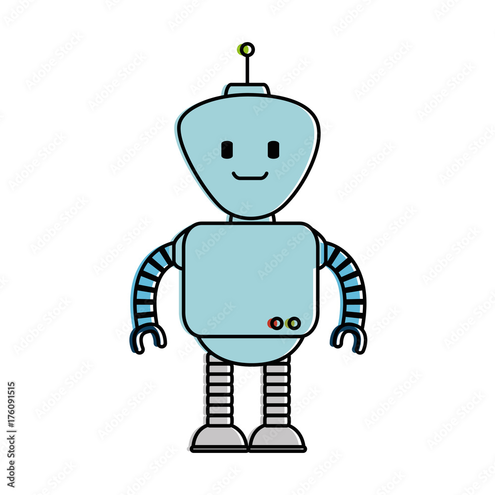 Fototapeta premium electronic robot character icon