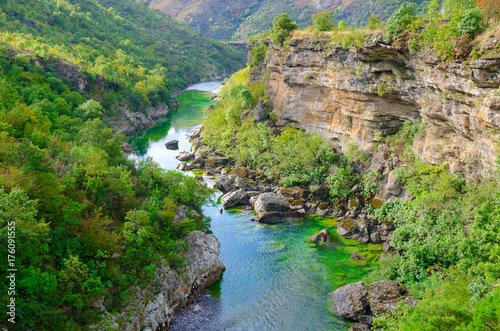 Beautiful view of canyon of river Moraca  Montenegro