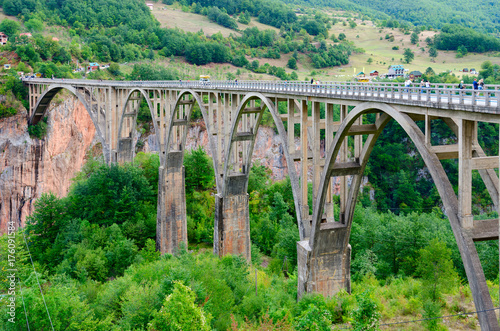 View of Djurdjevic Bridge, Tara River canyon, Montenegro