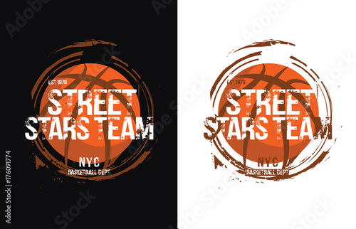 Streetball concept. Vector illustration for t-shirt