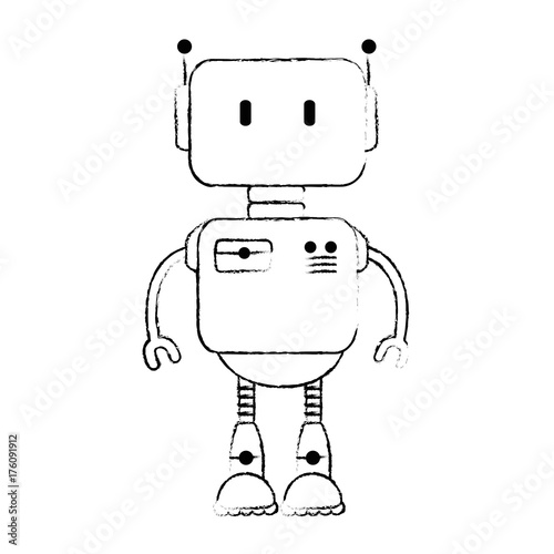 electronic robot character icon