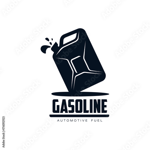vector oil fuel canister with gasoline drop simple flat icon pictogram isolated on a white background. Gas oil fuel, energy power petroleum industry symbol, sign
