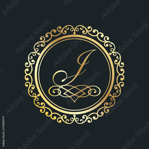 monogram letter j gold