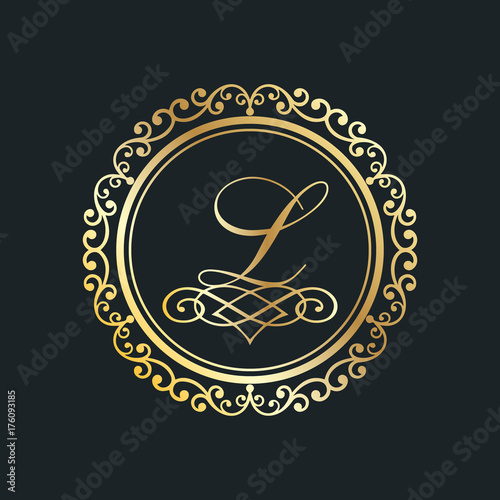 monogram letter l gold
