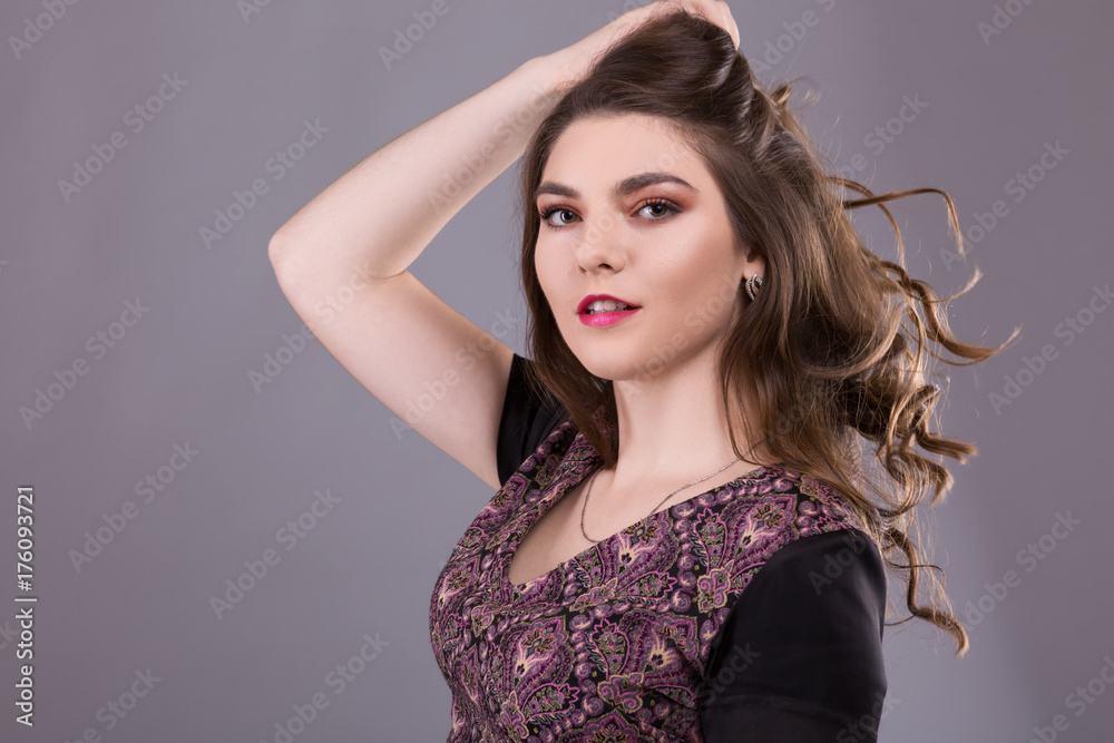 Beauty portrait of female face plus size with natural skin Beauty portrait of female face plus size with natural skin