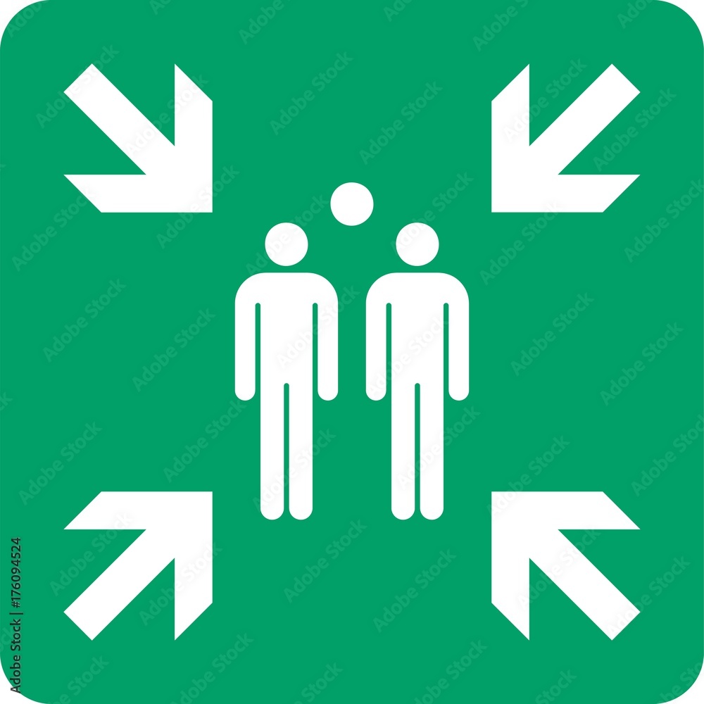 ISO 7010 E007 Evacuation assembly point ISO 7010 E007 Evacuation assembly point