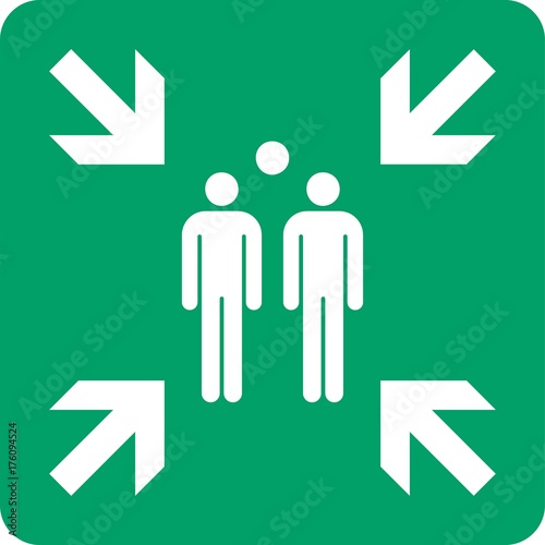 ISO 7010 E007 Evacuation assembly point