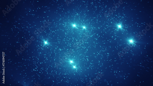Blue glow particles abstract background