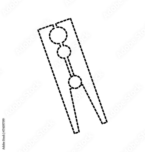 classic wooden clothes peg laundry icon