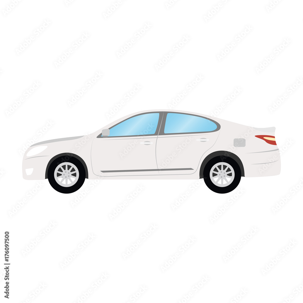 1643408 Car vector template on white background. Business sedan isolated. white sedan flat style. side view