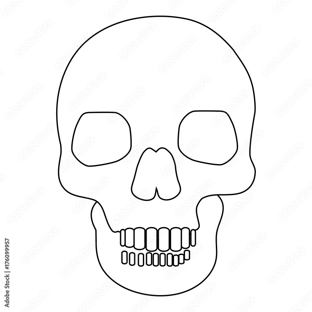 Skull Icon Symbol Design. Vector illustration of skull isolated on white background. Halloween graphic.