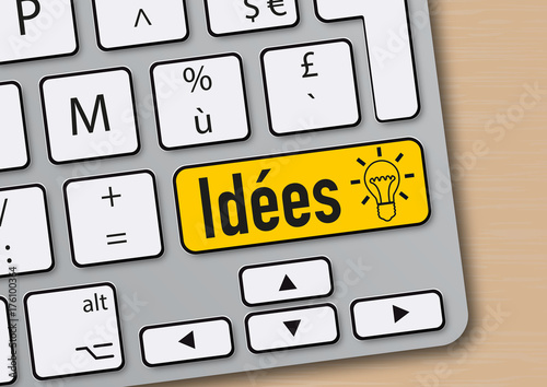 idée - solution - mot - ampoule - créatif - réussite - succès - créativité - clavier d’ordinateur