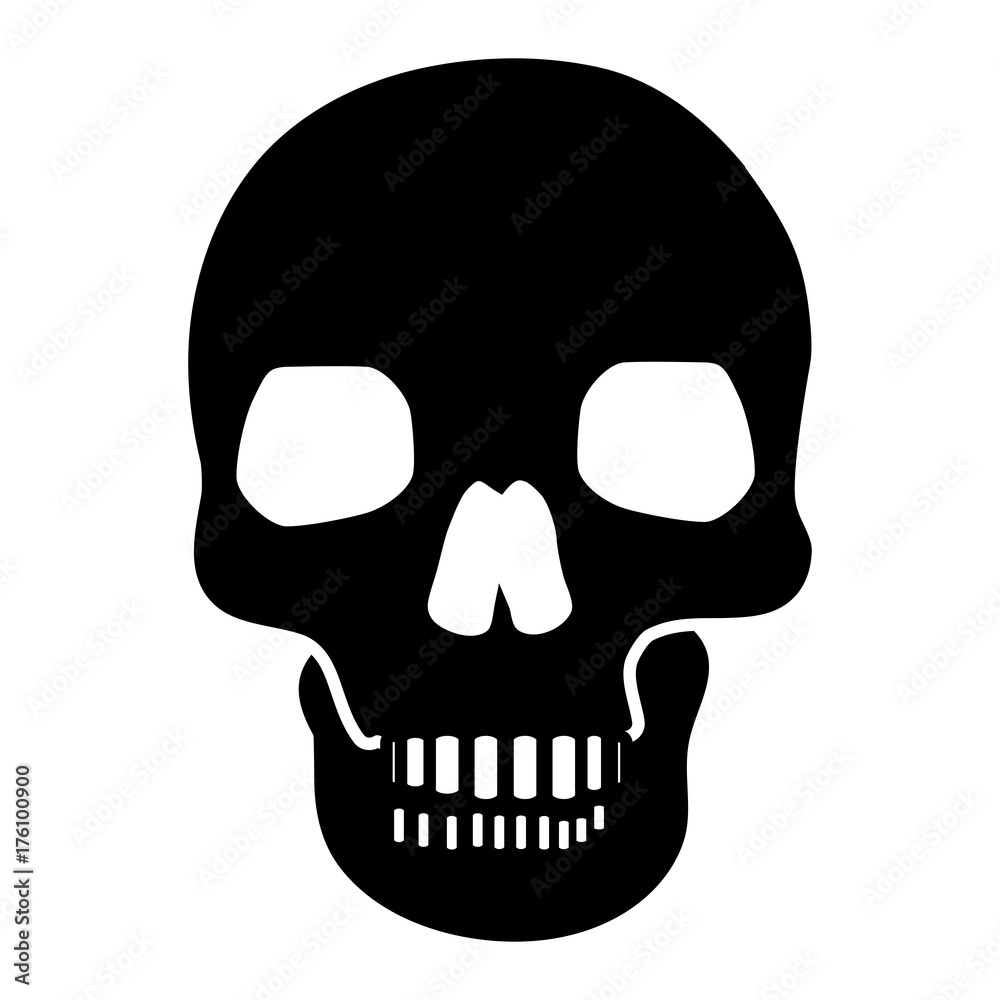 Fototapeta premium Skull Icon Symbol Design. Vector illustration of skull isolated on white background. Halloween graphic.